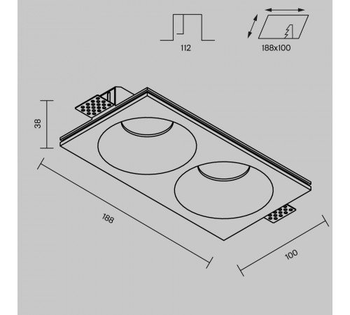 Встраиваемый светильник Maytoni Technical Gyps Modern DL129-GU10-02-W