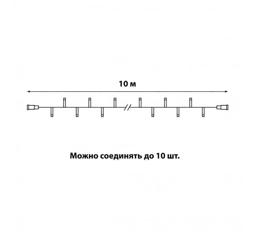 Гирлянда без вилки статическое свечение соединяемая Uniel ULD-F90PRO S10M-100/SWK WW UL-00013242