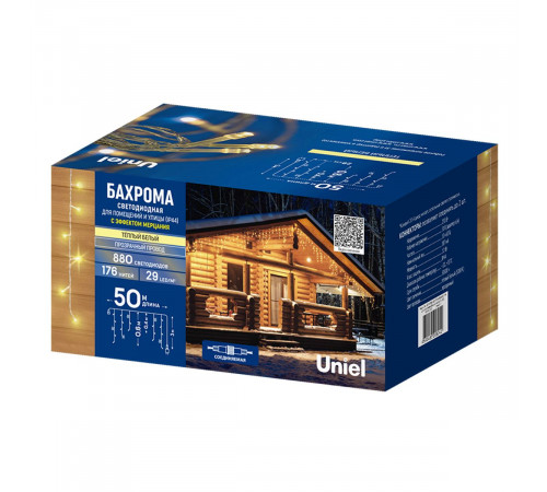 Гирлянда бахрома с эффектом мерцания Uniel ULD-B50006-880/TTK WARM WHITE IP44 UL-00013329 Гирлянда бахрома с эффектом мерцания Uniel ULD-B50006-880/TTK WARM WHITE IP44 UL-00013329