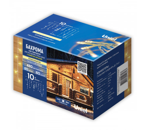 Гирлянда Бахрома Uniel ULD-B10008-480/TTK WARM WHITE IP44 UL-00012068