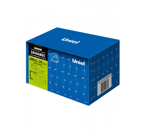 Уличная светодиодная гирлянда (UL-00003950) Uniel занавес теплый белый- белый ULD-C2030-240/TTK WarmWhite-White IP44 Уличная светодиодная гирлянда (UL-00003950) Uniel занавес теплый белый- белый ULD-C2030-240/TTK WarmWhite-White IP44