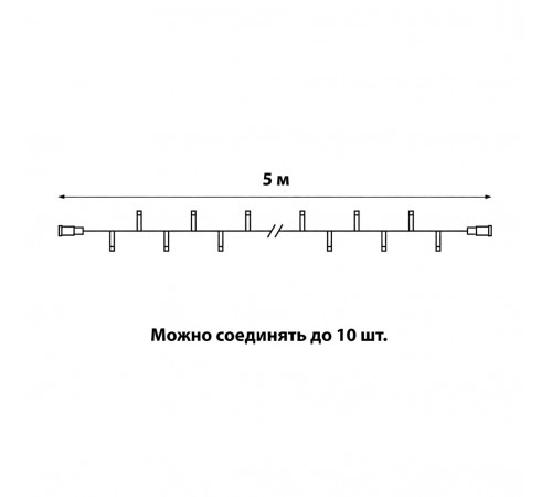 Гирлянда без вилки с эффектом мерцания соединяемая Uniel ULD-F90PRO S5M-050/TWK WW UL-00013249