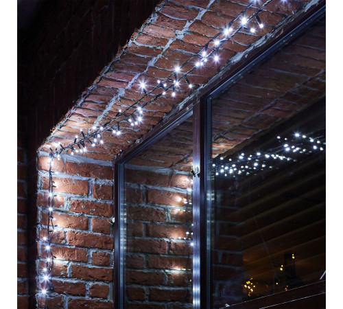 Гирлянда без вилки статическое свечение соединяемая Uniel ULD-F90PRO S10M-100/SBK WH UL-00013209