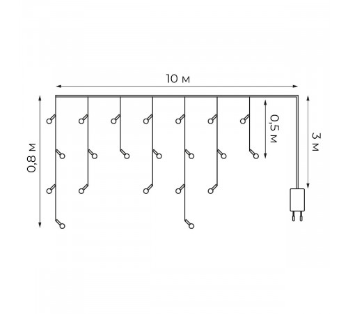 Гирлянда Бахрома Uniel ULD-B10008-480/TTK WARM WHITE IP44 UL-00012068