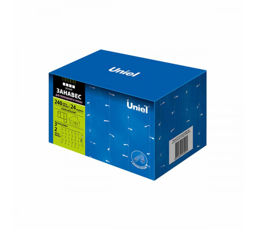 Уличная светодиодная гирлянда (UL-00007217) Uniel занавес 220V белый ULD-C3020-240/TTK White IP44