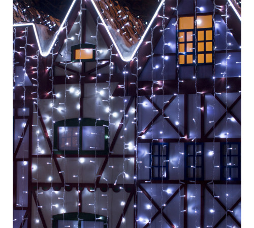 Светодиодный занавес Eurosvet 200-101 белый с эффектом мерцания 2*3м IP65