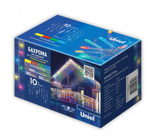 Гирлянда Бахрома Uniel ULD-B10008-480/TTK MULTI IP44 UL-00012067 Гирлянда Бахрома Uniel ULD-B10008-480/TTK MULTI IP44 UL-00012067