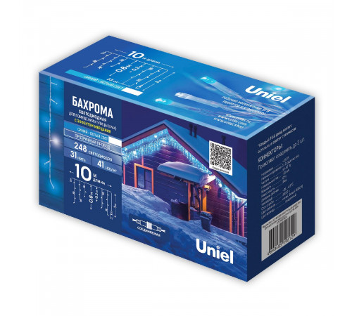 Гирлянда Бахрома Uniel ULD-B10006-248/TTK BLUE-WHITE IP44 UL-00012071