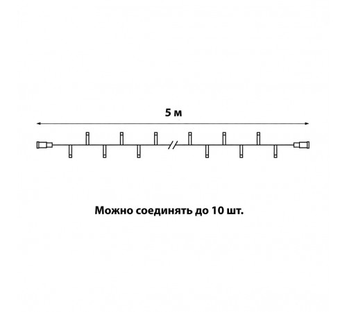 Гирлянда без вилки статическое свечение соединяемая Uniel ULD-F90PRO S5M-050/SWK WW UL-00013245