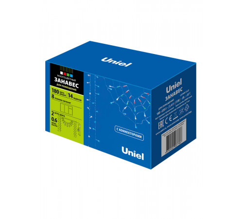 Светодиодная гирлянда (UL-00001411) Uniel занавес Радуга 220V разноцветный ULD-E1906-180/DTK MULTI IP20 RAINBOW-2 Светодиодная гирлянда (UL-00001411) Uniel занавес Радуга 220V разноцветный ULD-E1906-180/DTK MULTI IP20 RAINBOW-2