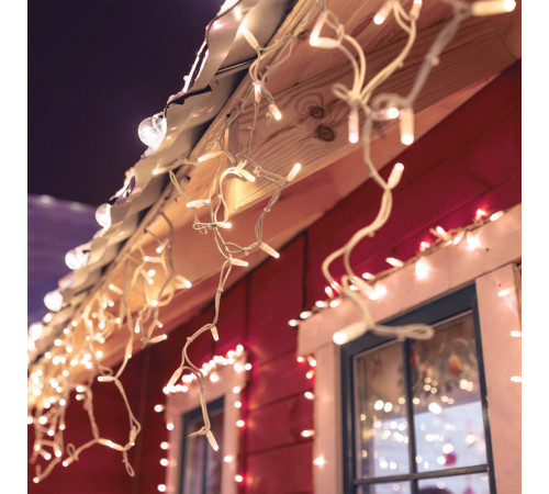 Светодиодная бахрома Eurosvet 100-101 белый с эффектом мерцания 3*0,6м IP65