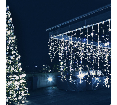 Светодиодная бахрома Eurosvet 100-101 белый с эффектом мерцания 3*0,6м IP65