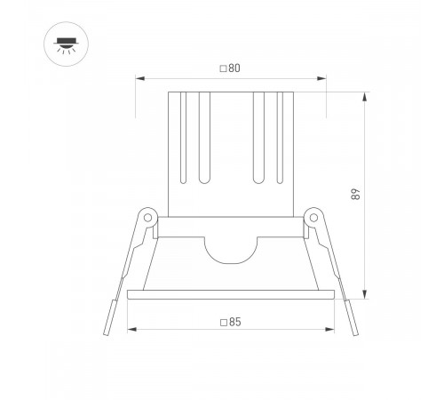 Карданный светильник Arlight MS-FLOW-BUILT-S85x85-12W Day4000 (WH, 55 deg, 230V) (IP20 Металл) 055930
