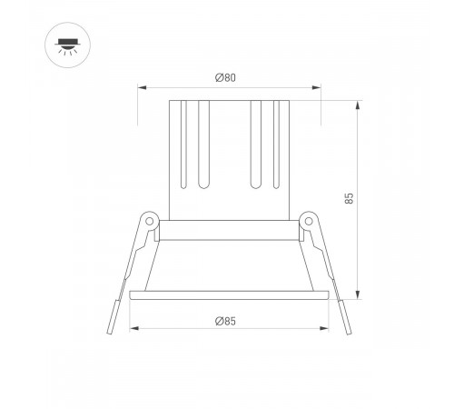 Карданный светильник Arlight MS-FLOW-BUILT-R85-12W Warm3000 (WH, 38 deg, 230V) (IP20 Металл) 060915