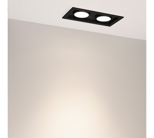 Встраиваемый карданный светильник Arlight MS-VORTEX-BUILT-S210x117-2x20W Day4000 (BK-BK, 40 deg, 230V) (IP20 Металл) 058441