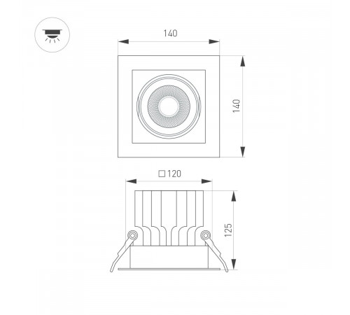 Встраиваемый карданный светильник Arlight MS-VORTEX-BUILT-S140x140-30W Day4000 (WH-WH, 17 deg, 230V) (IP20 Металл) 057921 Встраиваемый карданный светильник Arlight MS-VORTEX-BUILT-S140x140-30W Day4000 (WH-WH, 17 deg, 230V) (IP20 Металл) 057921