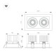 Встраиваемый карданный светильник Arlight MS-VORTEX-BUILT-S210x117-2x20W Day4000 (BK-BK, 40 deg, 230V) (IP20 Металл) 058441