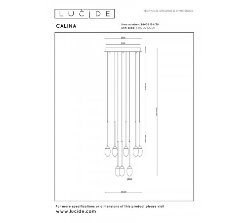 Каскадная люстра Lucide Calina 24406/84/30