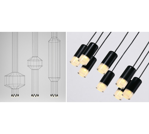 Каскадная люстра ImperiumLoft Vibia Wireflow 75393-22