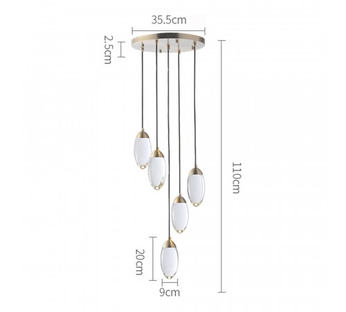 Каскадная люстра DeLight Collection Celestial MT8848-5H brass Каскадная люстра DeLight Collection Celestial MT8848-5H brass