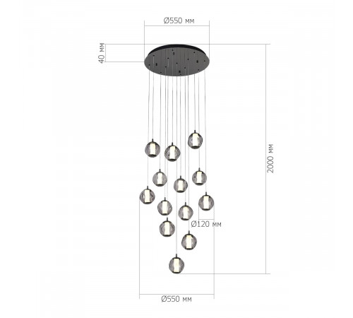 Каскадная люстра ST Luce Helmi SL6520.403.13 Каскадная люстра ST Luce Helmi SL6520.403.13