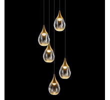 Каскадная люстра Delight Collection Stilla MD24001004-5A gold/clear