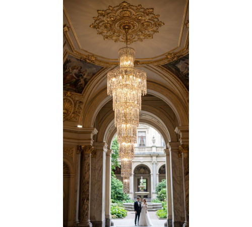 Каскадная люстра Crystal Lux ABRIL SP28 GOLD