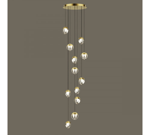 Каскадная люстра Delight Collection MD24001033-12A gold/clear Каскадная люстра Delight Collection MD24001033-12A gold/clear