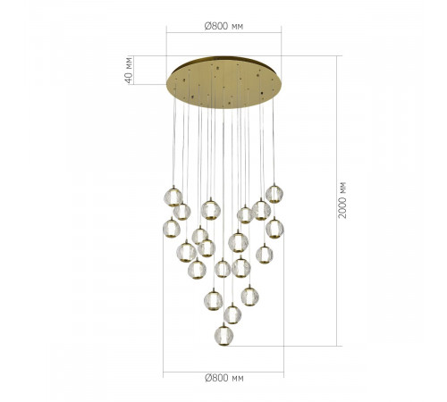 Каскадная люстра ST Luce Helmi SL6520.303.20 Каскадная люстра ST Luce Helmi SL6520.303.20