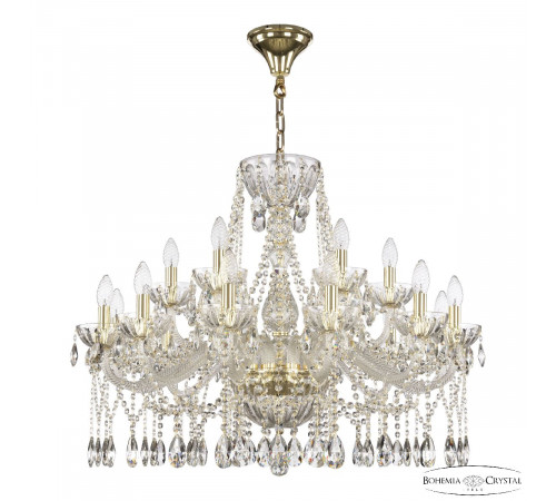 Подвесная люстра Bohemia Ivele Crystal 5413/12+6/300 G Clear/M-1H Подвесная люстра Bohemia Ivele Crystal 5413/12+6/300 G Clear/M-1H