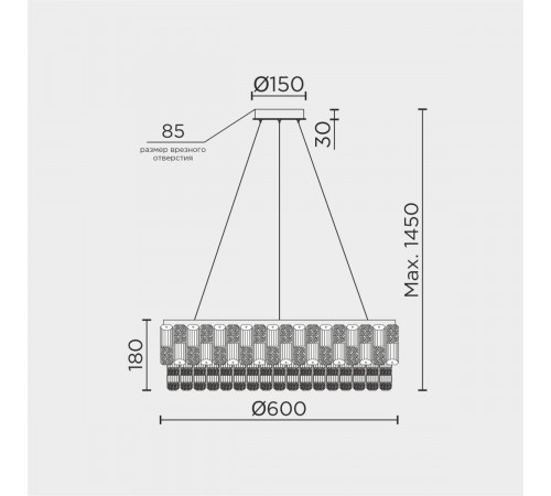 Подвесная люстра Modelux ML.7039.600 GD
