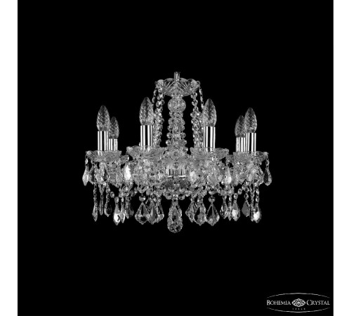 Подвесная люстра Bohemia Ivele Crystal 1413/8/165 Ni Leafs Подвесная люстра Bohemia Ivele Crystal 1413/8/165 Ni Leafs