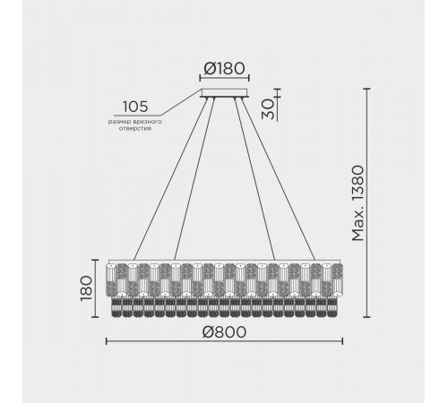 Подвесная люстра Modelux ML.7039.800 GD