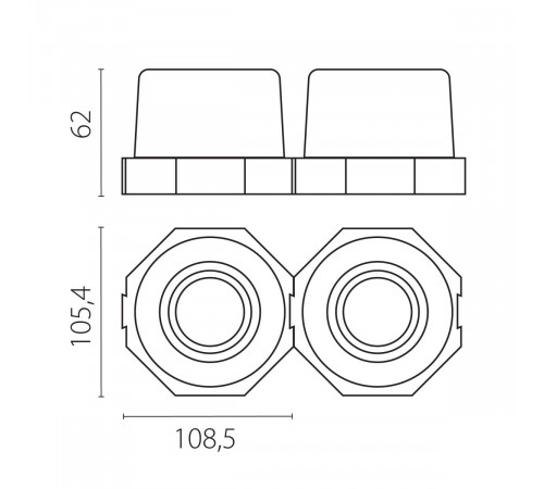 Рамка (светильник) скрытого монтажа лампочек и LED модулей MR16 в натяжной потолок Lightstar Anello 112000