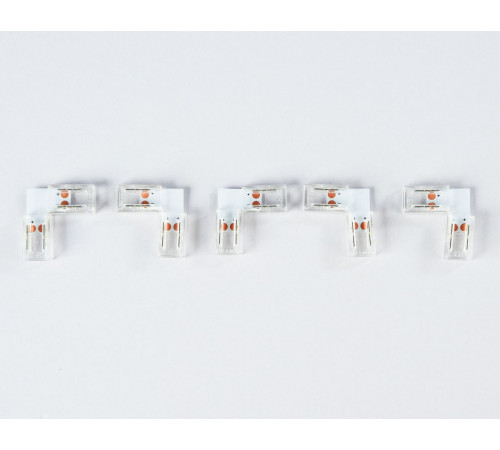 Соединитель угловой L для светодиодной ленты COB 8mm 12/24V (2 конт.) GS6851 (5шт) Ambrella Light Illumination GS6851 Соединитель угловой L для светодиодной ленты COB 8mm 12/24V (2 конт.) GS6851 (5шт) Ambrella Light Illumination GS6851