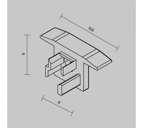 Комплект заглушек (для профиля ALM-0808-S-2M) 2 шт Maytoni Led Strip  642084