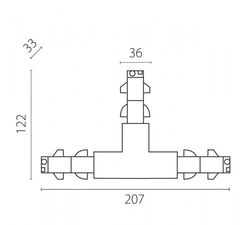 Соединение тройное перекидное с подводом питания к треку 5040xx-DALI (правое) Lightstar Quattro/DALI/ 504136-DALIR