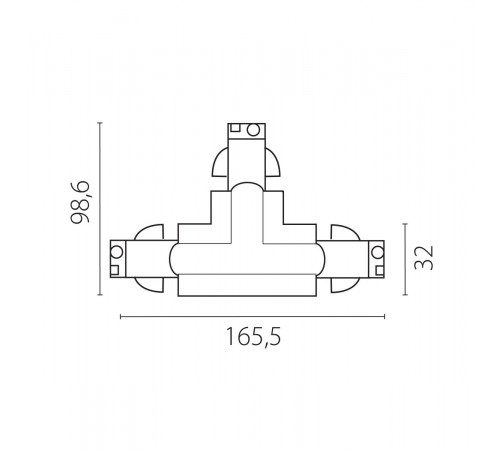 Соединение левое тройное перекидное с подводом питания к треку 5040xx-(F)/(R) Lightstar Quattro 504136-FRPSL