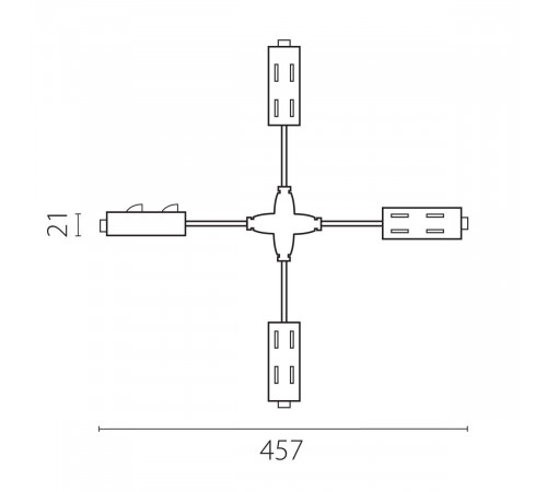 Соединитель питания Х-образный гибкий Lightstar Teta Pro 505294