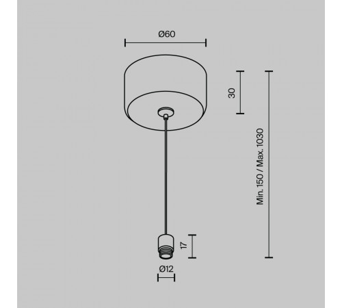Тросовый подвес с потолочной чашей Maytoni Shelf CA029SW-L1000-B Тросовый подвес с потолочной чашей Maytoni Shelf CA029SW-L1000-B