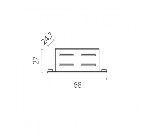 Соединение прямое встраиваемое к треку 5030xx-R Lightstar Quattro 503107-R