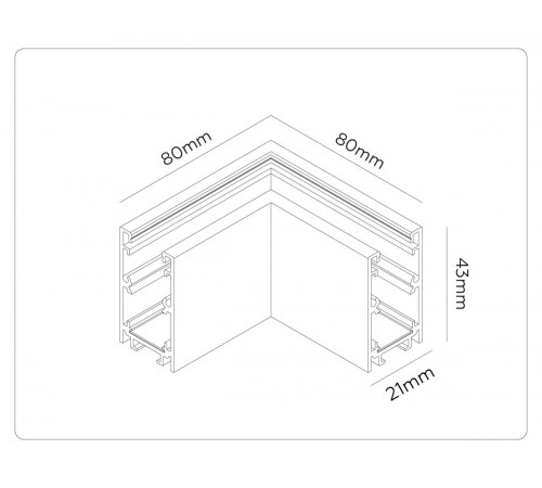 Коннектор угловой для накладного магнитного шинопровода Ambrella Light Track System GL1961