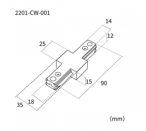 Коннектор для однофазного шинопровода Favourite Practica 2201-CW-001
