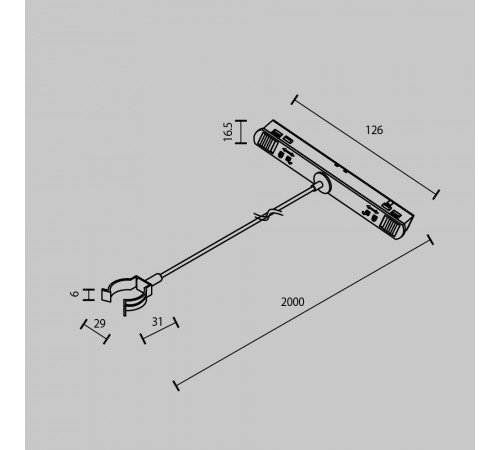 Коннектор с тросовым подвесом Tau в шинопровод Gravity Maytoni Technical TRA101SWT-2BB