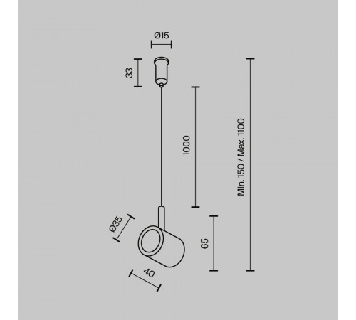 Потолочный коннектор с тросовым подвесом Maytoni Technical Tau TRA154CSW-1PT