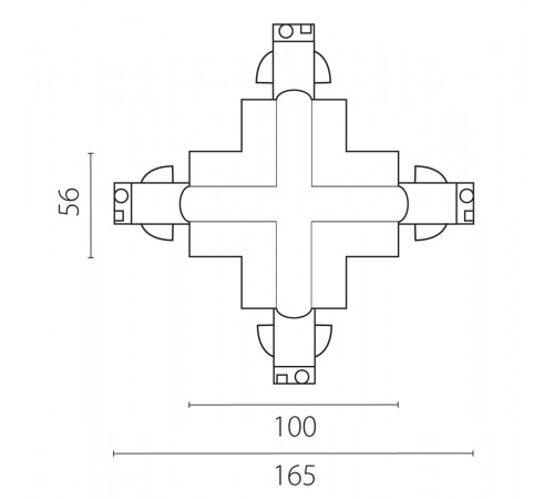 Соединение крестовое встраиваемое с подводом питания к треку 5030xx-R Lightstar Quattro 503147-R