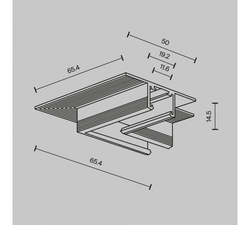 Угол-соединитель 45 Exility X встраиваемый под ГКЛ 12,5мм Maytoni TRA239CLS-42.12B