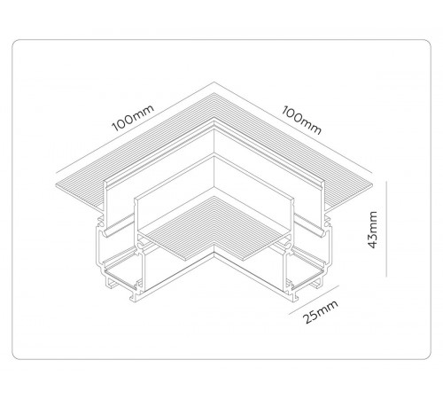 Коннектор угловой для встраиваемого магнитного шинопровода Ambrella Light Track System GL1971