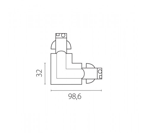 Соединение угловое перекидное с подводом питания к треку 5040xx-(F)/(R) Lightstar Quattro 504126-FRPS