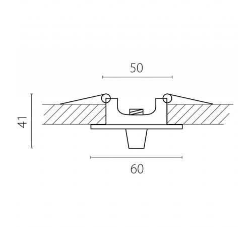 Чаша потолочная встраиваемая 60 д/подвода питания 510117 на 48В  черная Lightstar Due Hermes 510007